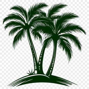 Illustration of a palm tree in vector format suitable for digital design projects.