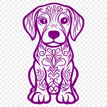 Close-up illustration of a sitting Weimaraner dog in vector format.