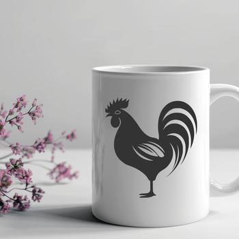 Illustration of a chicken in full body pose, suitable for vector design and cutting machine projects.