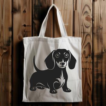 An SVG vector art design featuring a single dachshund animal in a neutral pose.