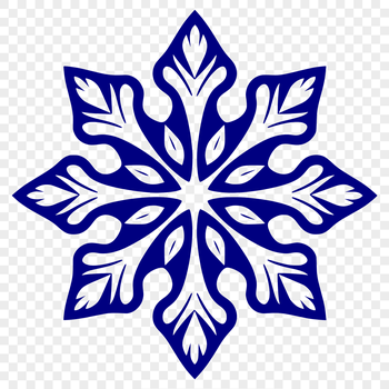 A delicate, geometric snowflake design with intricate patterns.