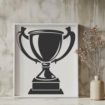 A 3D trophy icon in vector format, ideal for use in digital designs.
