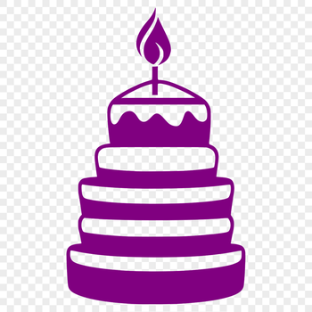 A colorful, layered birthday cake design suitable for vector graphics and cutting machines.