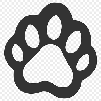 A high-quality digital illustration of an animal paw print in various colors and textures.