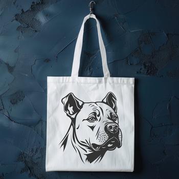 A close-up illustration of a pitbull's head from the front, suitable as a vector graphic.