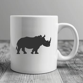 Illustrated rhino graphic, ideal for vector art and cutting machine projects.