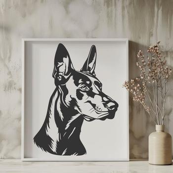 Unique Doberman Pinscher Vector Illustration