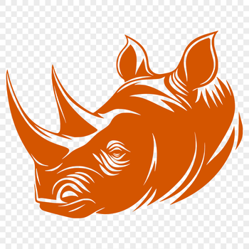 A detailed illustration of a rhino in a realistic style.