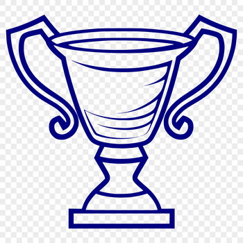A 3D trophy symbol with a metallic appearance, suitable for vector design.