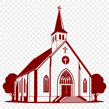 A simple illustration of a traditional Protestant church building.