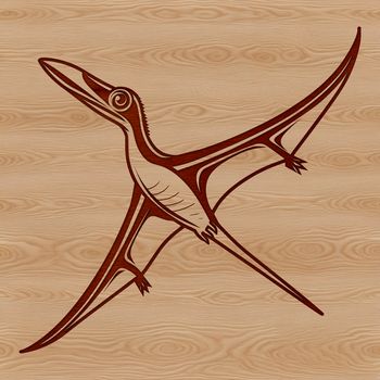 A colorful illustration of a Pteranodon in flight, suitable for use as clip art.