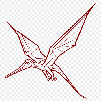 A prehistoric Pteranodon in mid-flight, rendered as a detailed vector illustration.