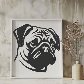 Beautiful Pug In SVG & DXF