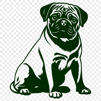 Creative Sitting Pug Clipart