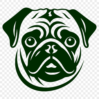 Beautiful Pug Vector Drawing