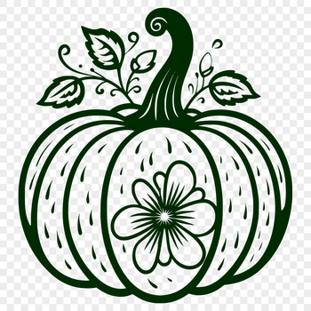 Floral Pumpkin Vector Art