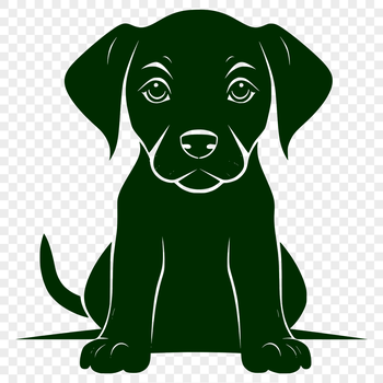 A sitting Labrador Retriever with a full body shape, suitable as vector art for various designs.