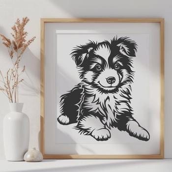 Cute Shetland Sheepdog In SVG & PNG