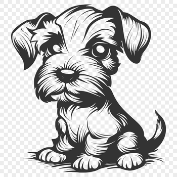A portrait of a small dog with a distinctive beard and mustache, sitting upright on its hind legs.