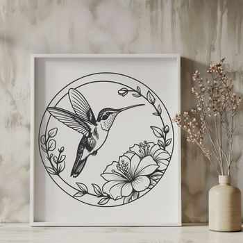 A colorful hummingbird illustration with intricate details, suitable for vector design and commercial use.