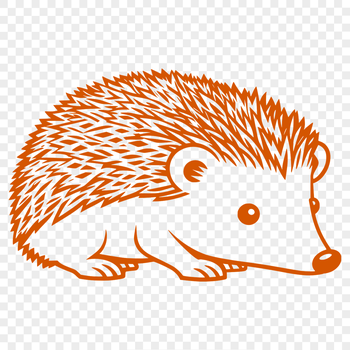 A graphic representation of a small mammal with spines, suitable for digital use.