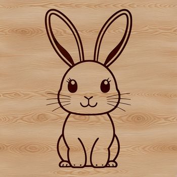 A stylized rabbit sitting on its hind legs, suitable for vector design projects.