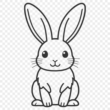 A vector illustration of a sitting rabbit, suitable for use in digital designs.