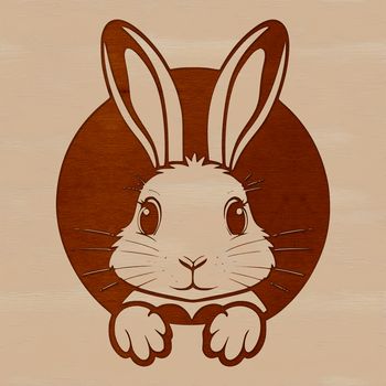 A simple illustration of a rabbit's head, ideal for vector art projects.
