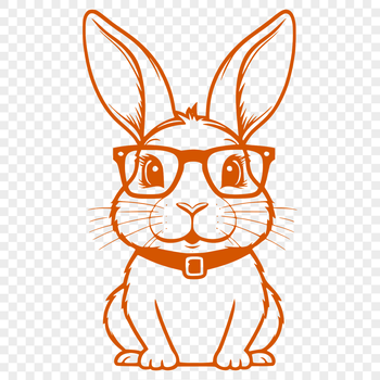 A high-quality vector image of a full-body rabbit in a sitting position.