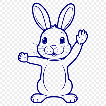A standing rabbit with full body illustration in vector format.