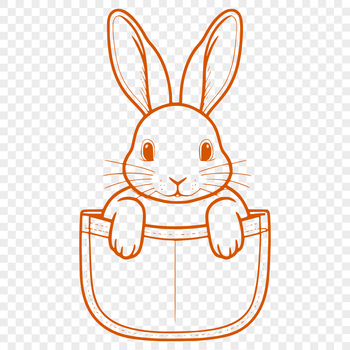 A rabbit's head peeking out from behind a garden wall, suitable for vector design and commercial use.