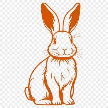 A detailed illustration of a rabbit in a sitting position, created as a vector graphic.