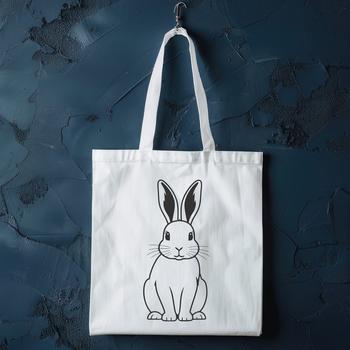 A detailed illustration of a rabbit in full body pose, suitable for vector graphics.