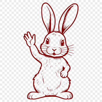 A simple, 2D SVG design of a rabbit in a sitting position.