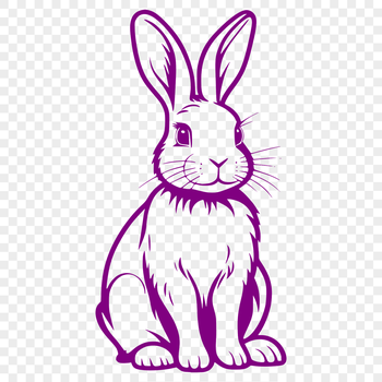 A sitting rabbit in a full-body pose.