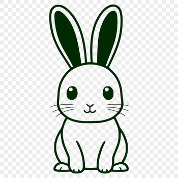 A sitting rabbit illustrated in a simple vector style.