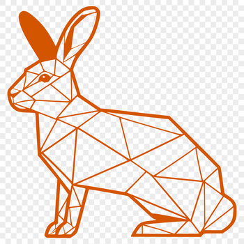 A digital depiction of a rabbit from the side, created as a scalable vector graphic (SVG).