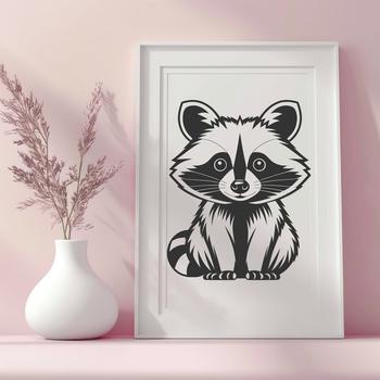 Racoon vector graphic illustration in SVG format