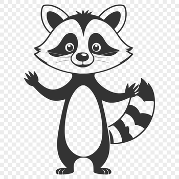 A digital vector illustration of a raccoon, suitable for various design applications.
