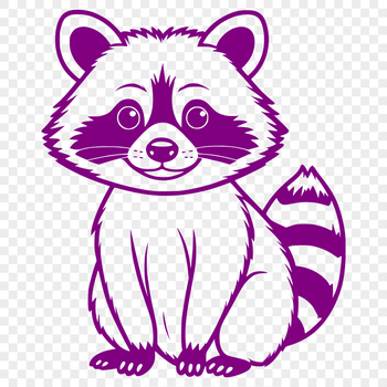 A detailed vector illustration of a racoon in various poses.
