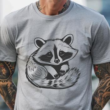 A detailed illustration of a racoon in a vector format.