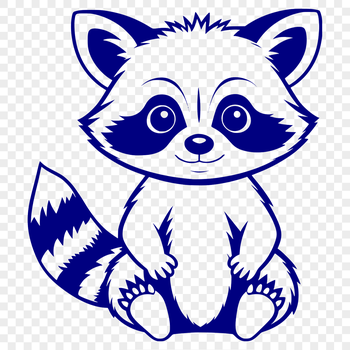 A vector illustration of a racoon in various poses.