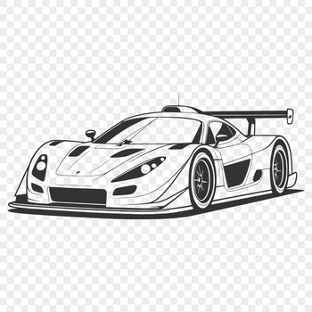 A high-speed racing car with sleek design and bold lines, ideal for vector graphics.