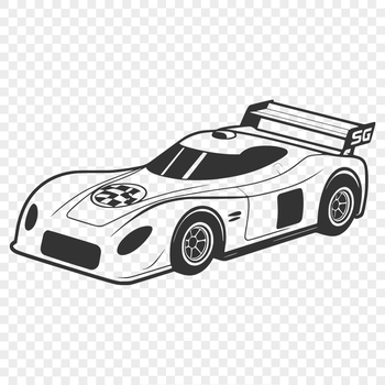 Racing car vector graphic illustration.