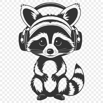 A raccoon graphic in vector format, suitable for various design applications.