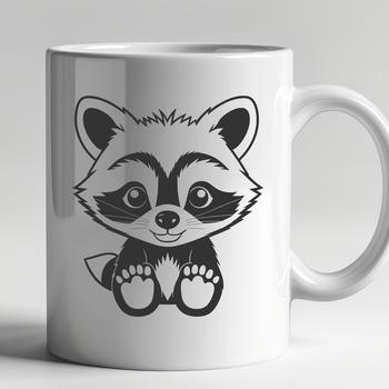 A graphic representation of a raccoon in vector format.