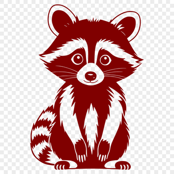 An SVG graphic of a raccoon suitable for cutting and customizing with a Cricut or laser cutter.