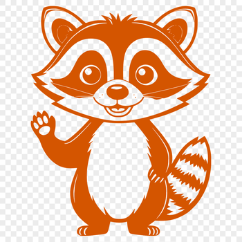 Vector illustration of a raccoon in a neutral pose.