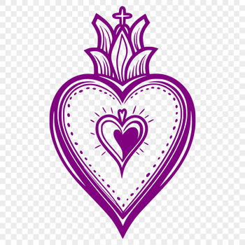 A stylized representation of the Sacred Heart in vector format, suitable for various design applications.