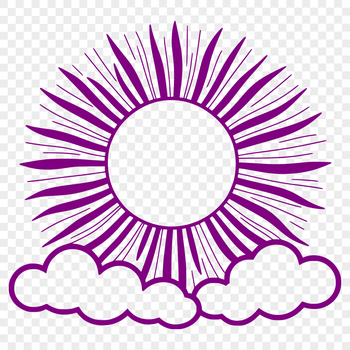 A simple vector illustration of the sun with rays extending from its center.